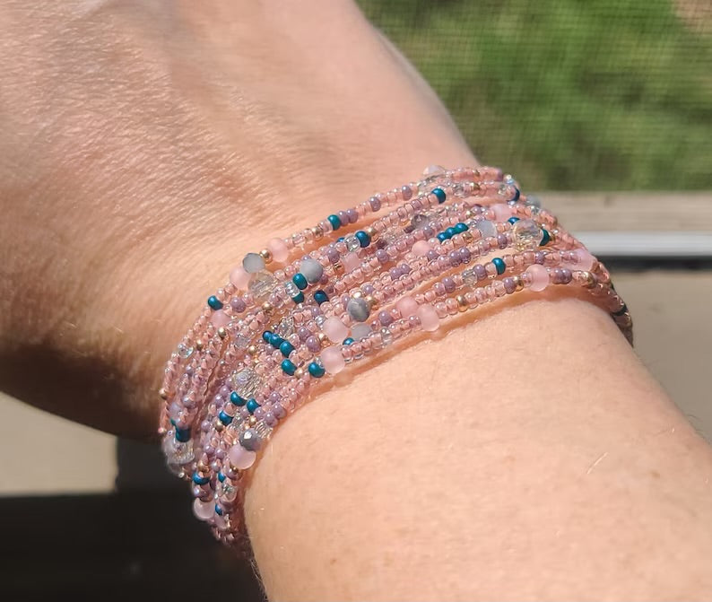 Summer sunset confetti bracelet, 1 individual strand