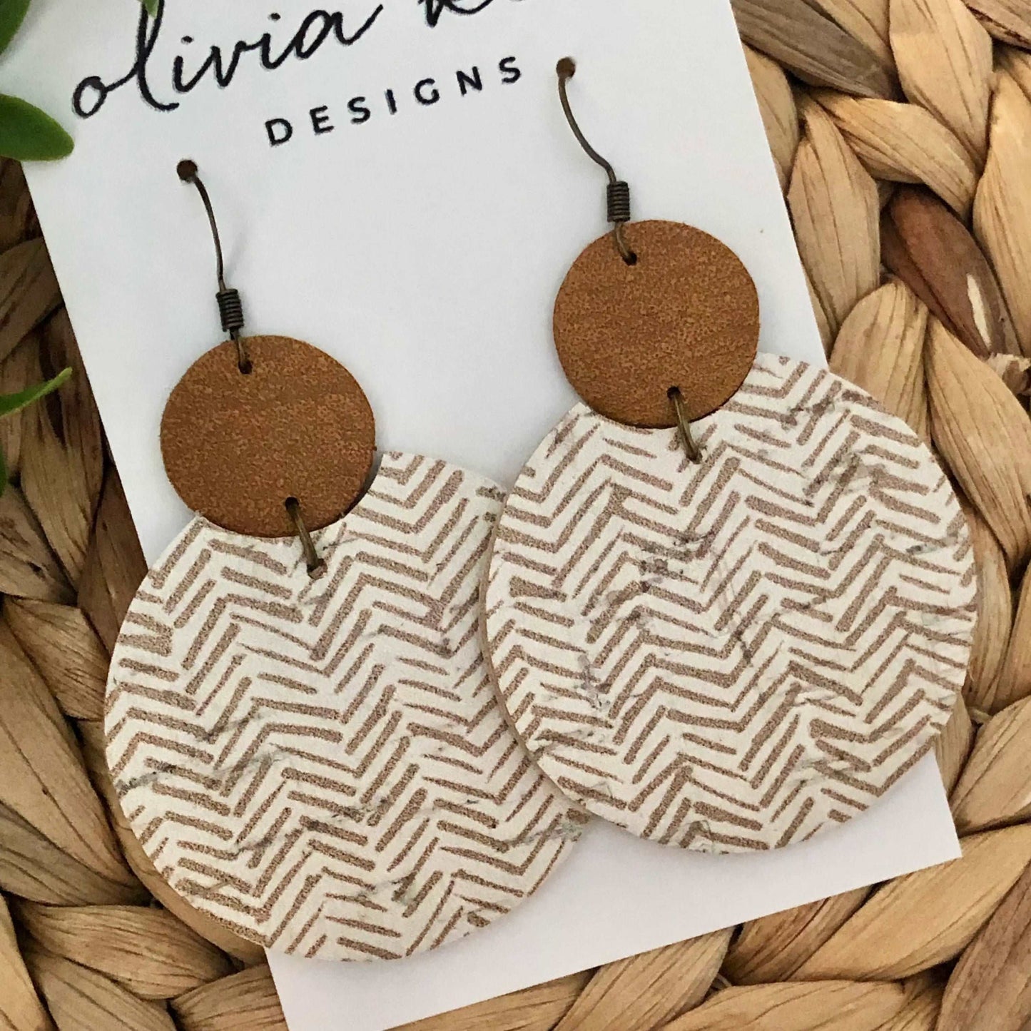 Brielle Earrings - Brown Broken Chevron