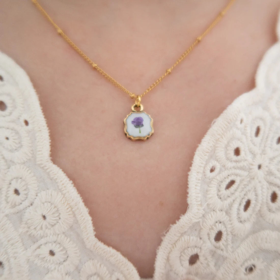 Diana Square Necklace Purple alyssum