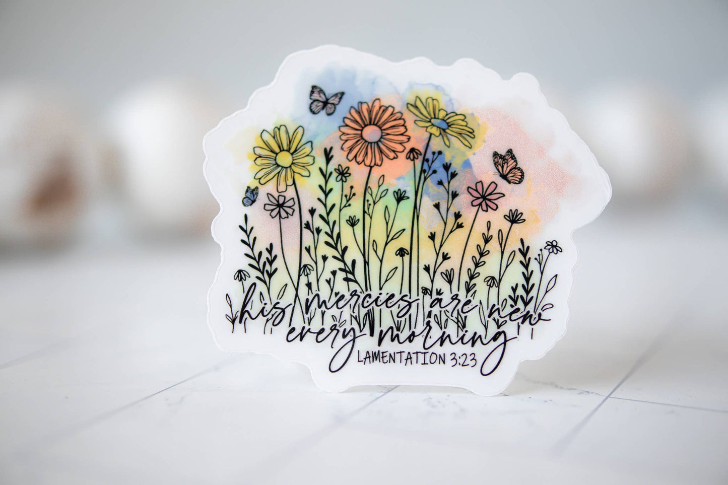 His Mercies Are New Every Morning, Vinyl Sticker, 3x3 in.