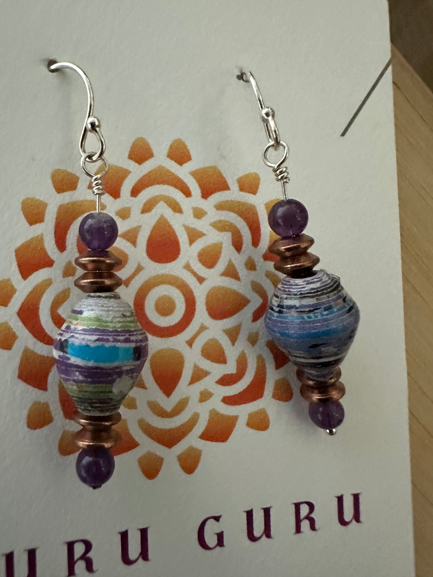 Paper bead earrings