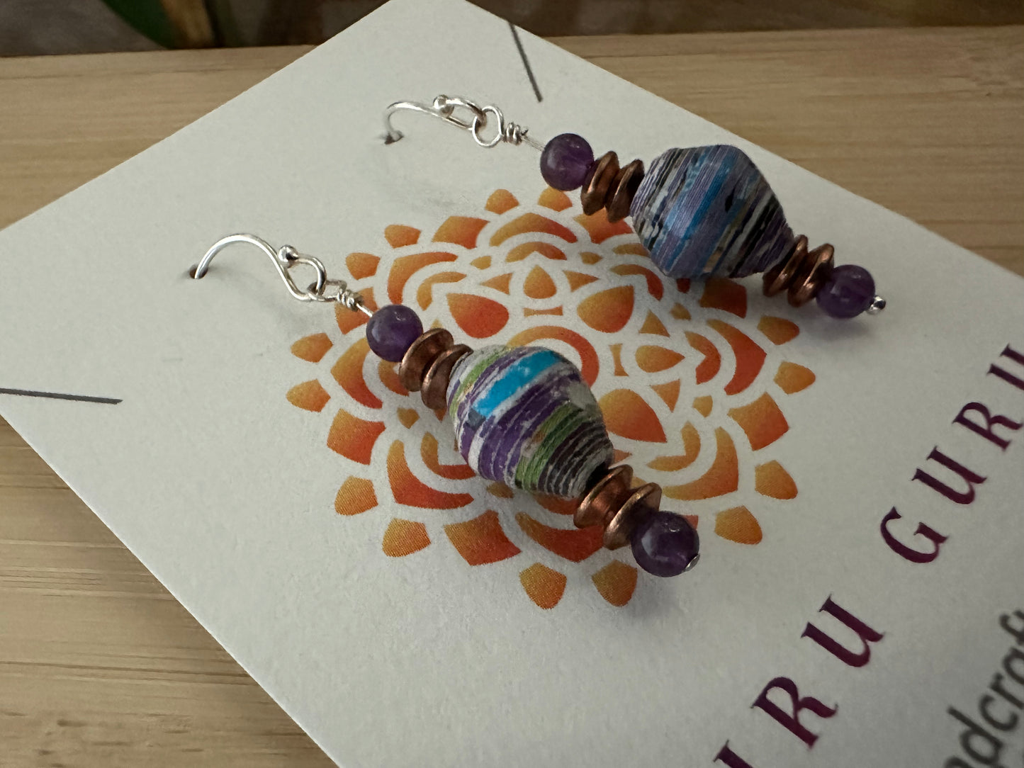 Paper bead earrings
