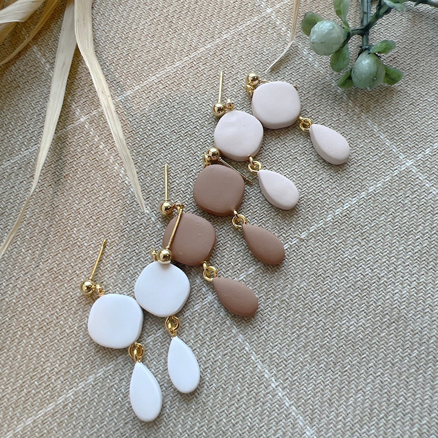 Petite Fall Dangles, white