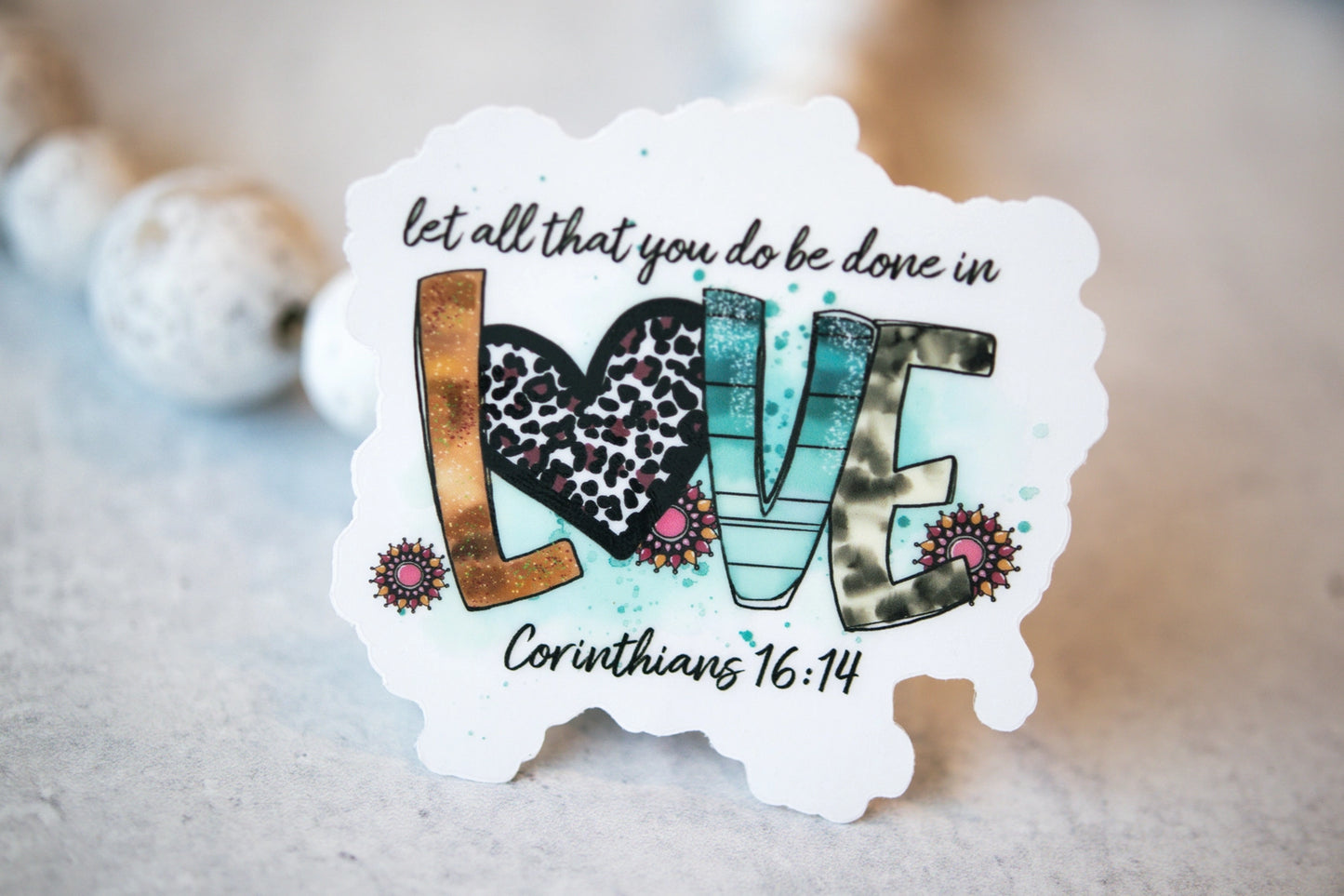 Be Done in Love Christian Clear Sticker, 3x3