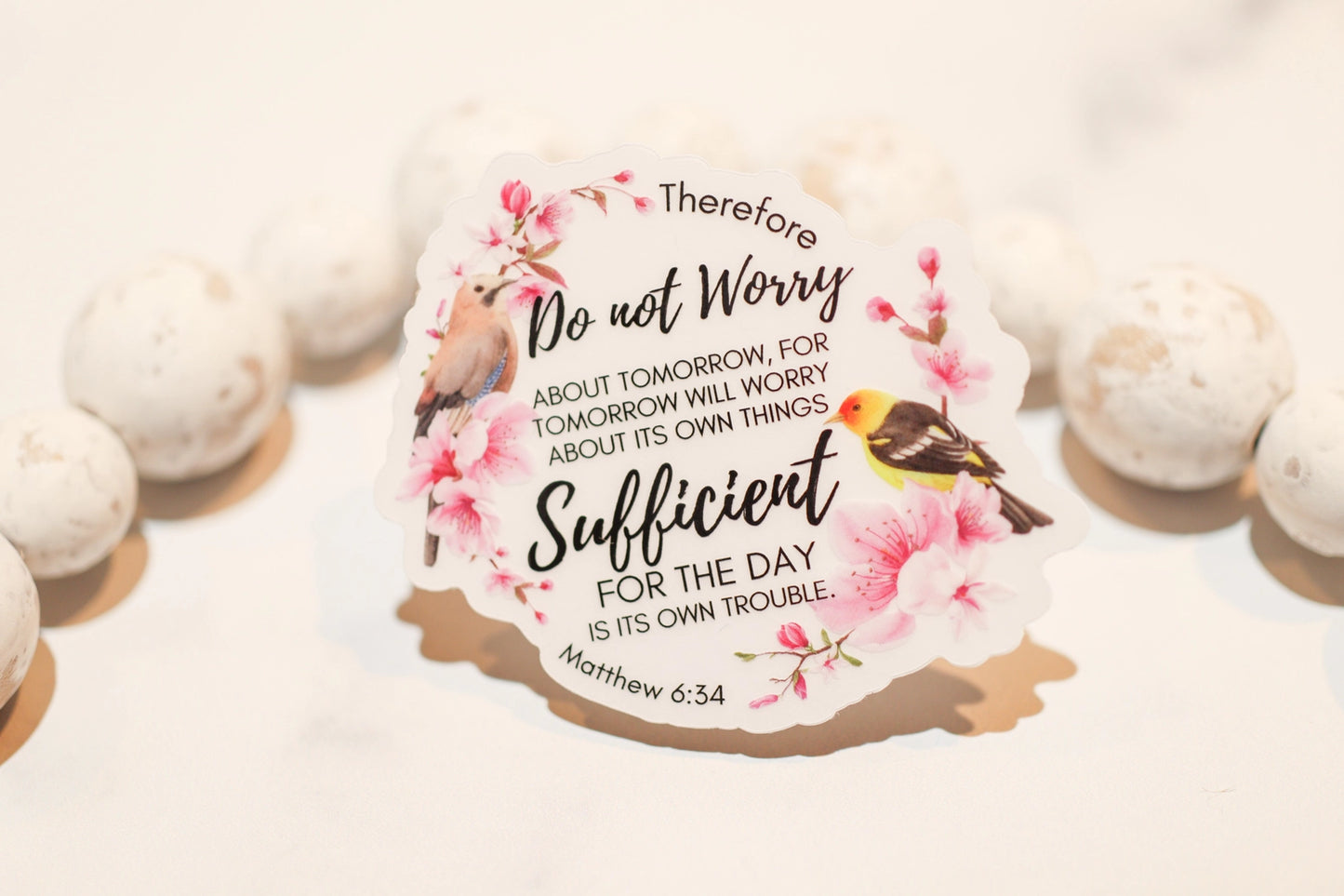 Do Not Worry Christian Clear, Vinyl Sticker, 3in.