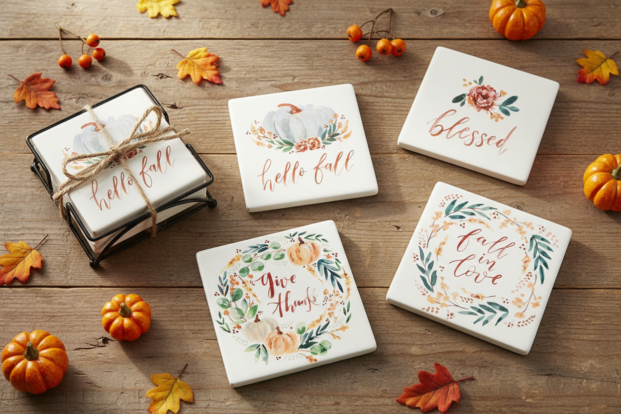 Fall Blessings Coaster Set