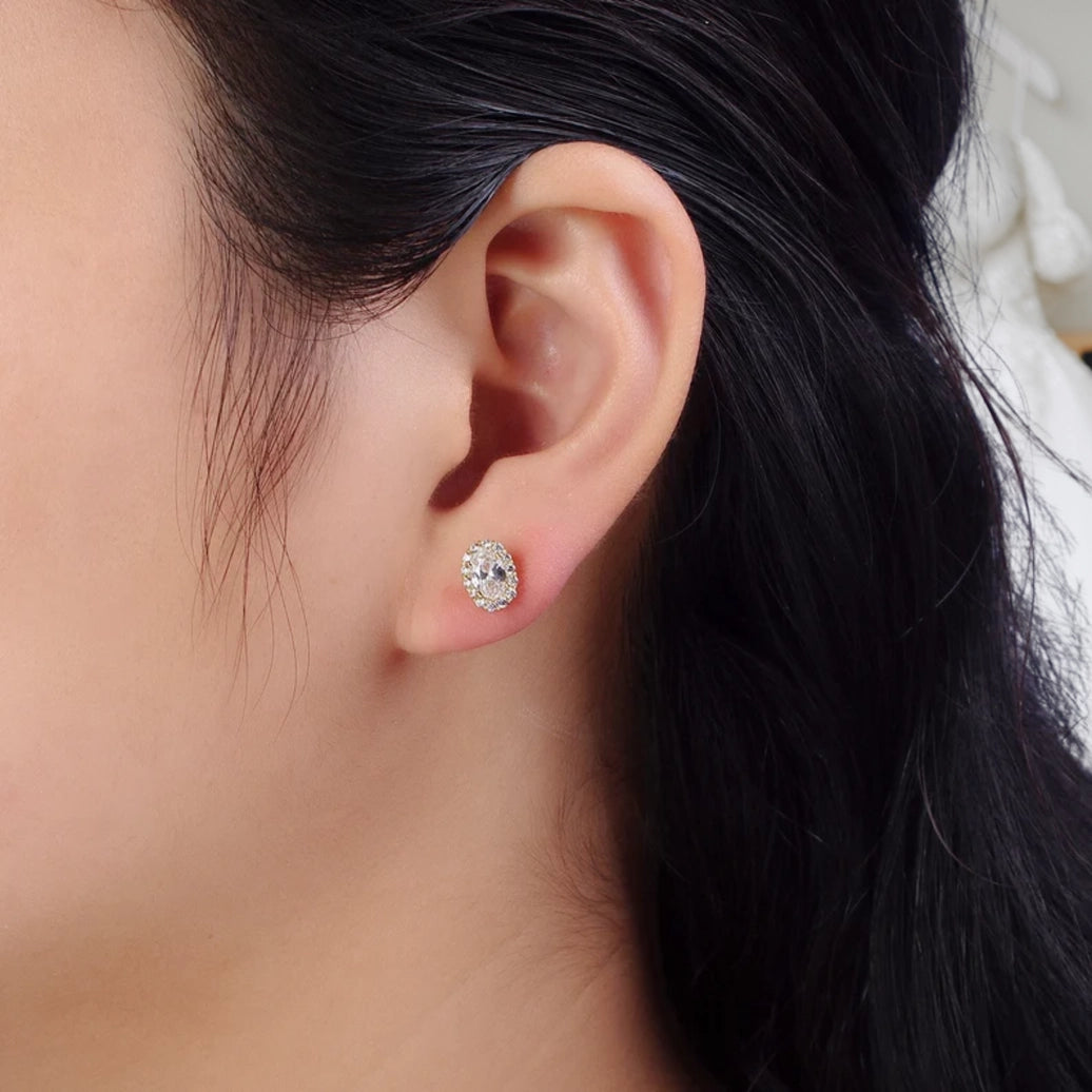 Oval Minimalist 14k Gold Filled Stud Earrings