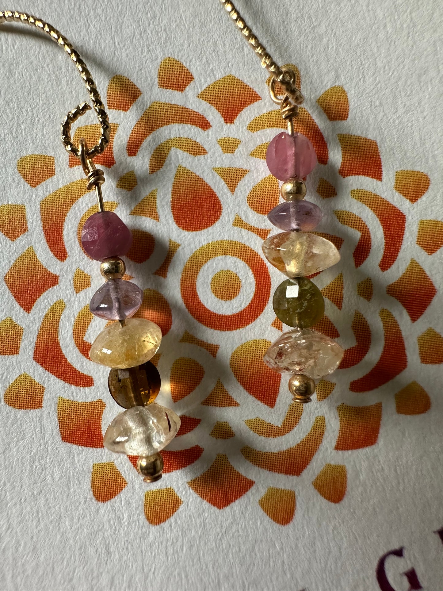 Tourmaline citrine earrings