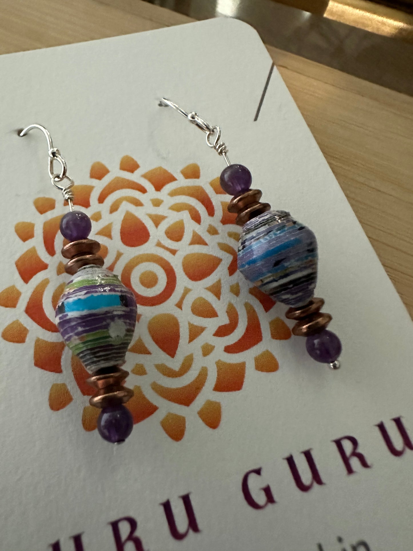 Paper bead earrings