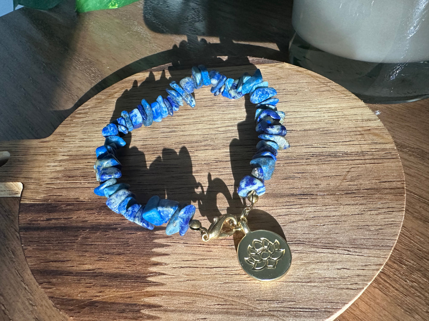 Lapis lazuli bracelet with charm