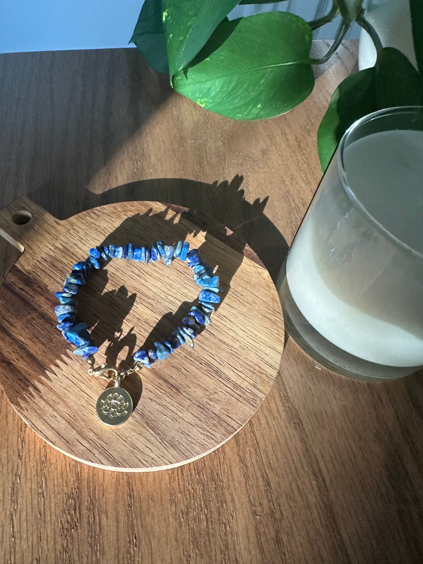 Lapis lazuli bracelet with charm