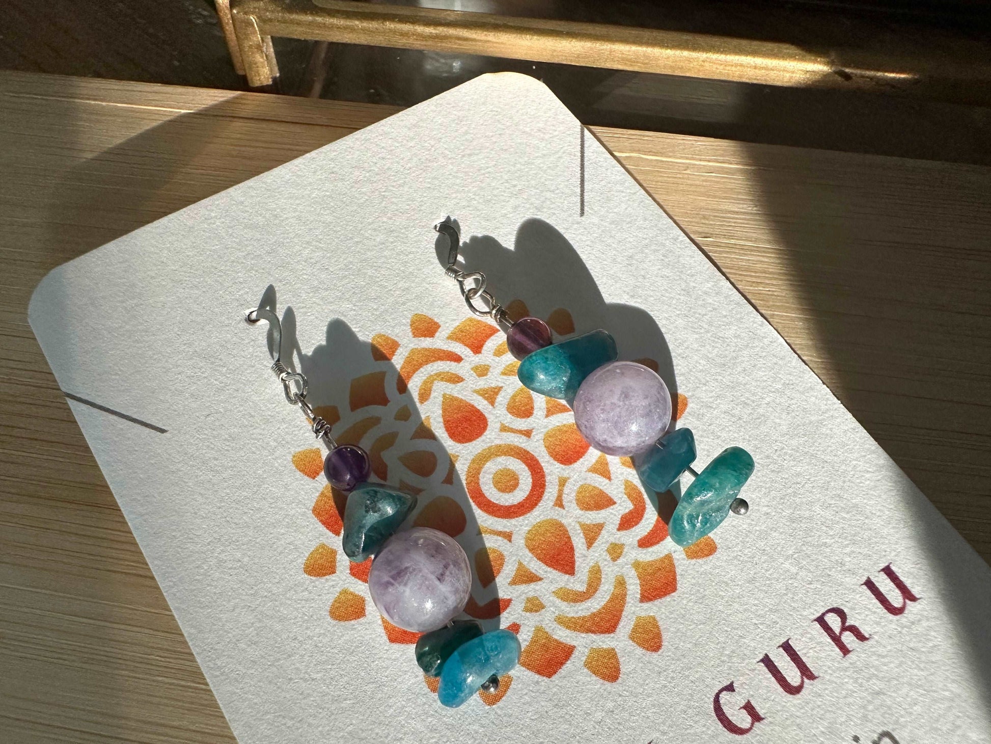 Amethyst and apatite earrings