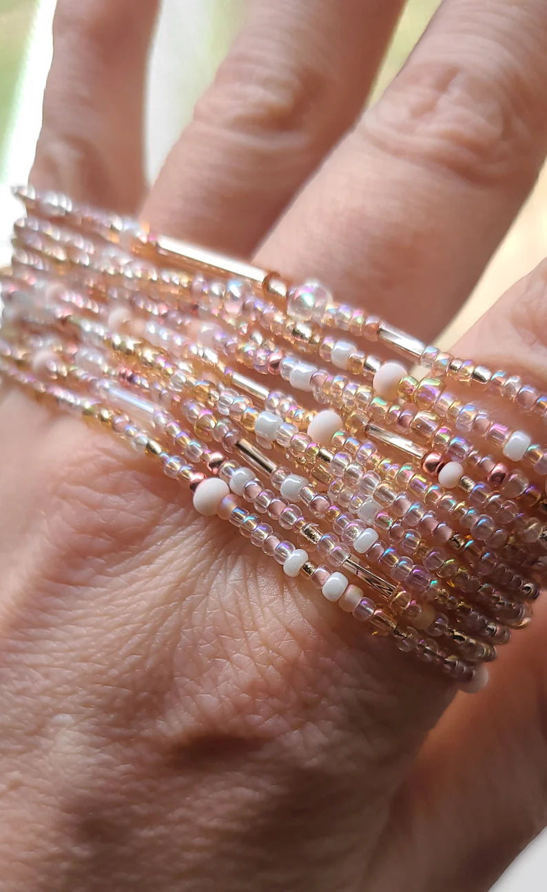 Summer sunset confetti bracelet, 1 individual strand