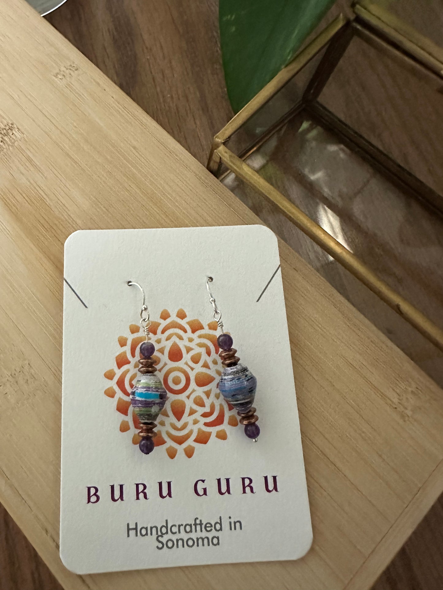 Paper bead earrings