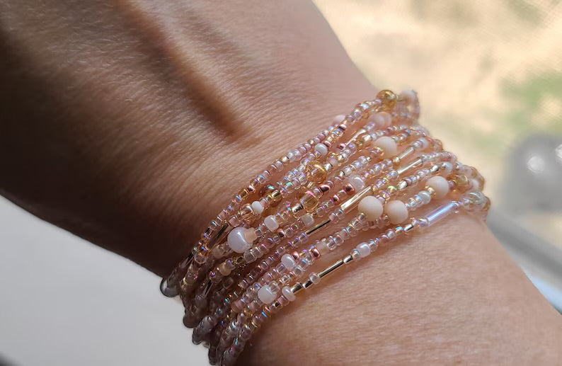 Summer sunset confetti bracelet, 1 individual strand