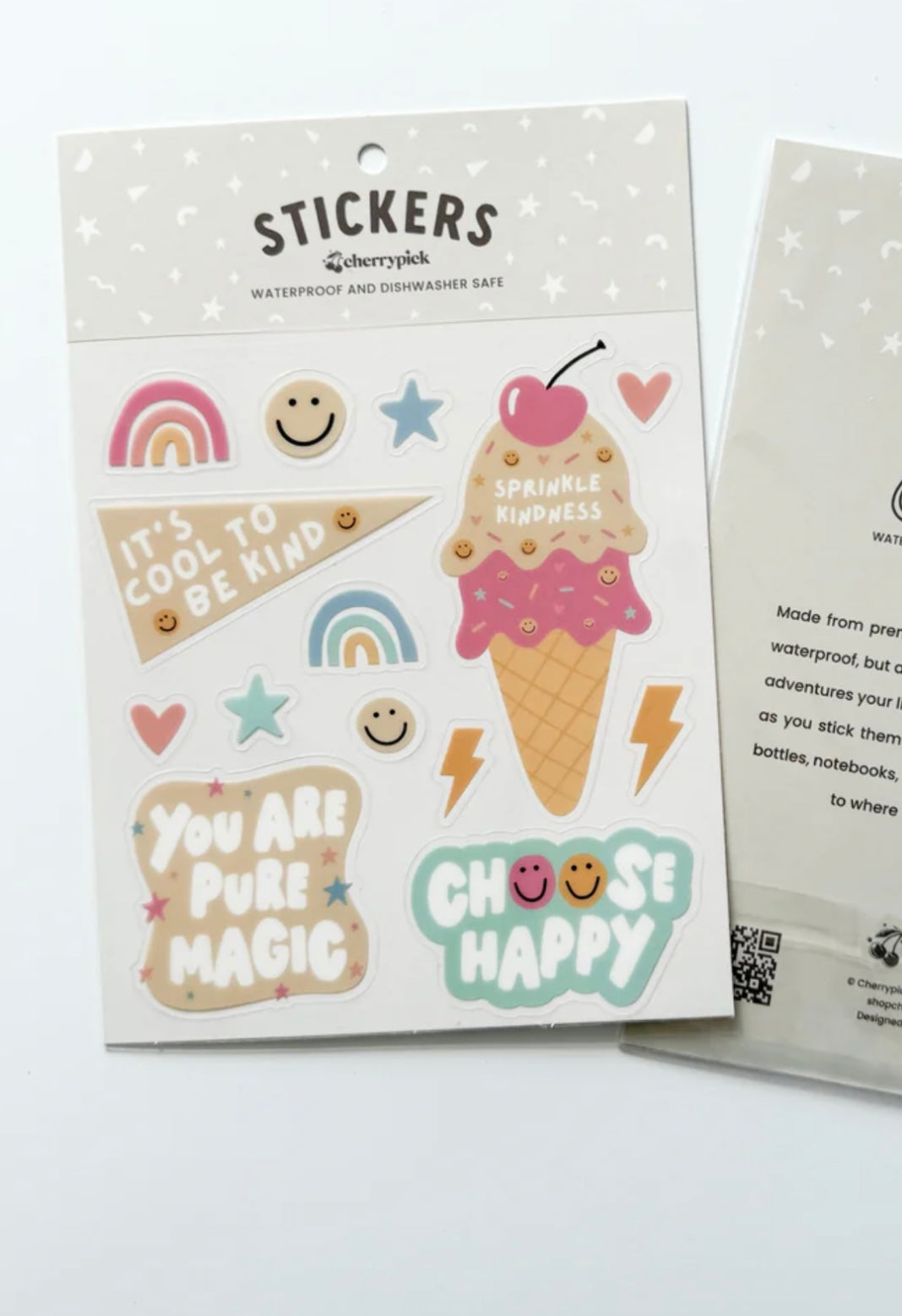 Kindness Waterproof Sticker Sheet (Pastel)