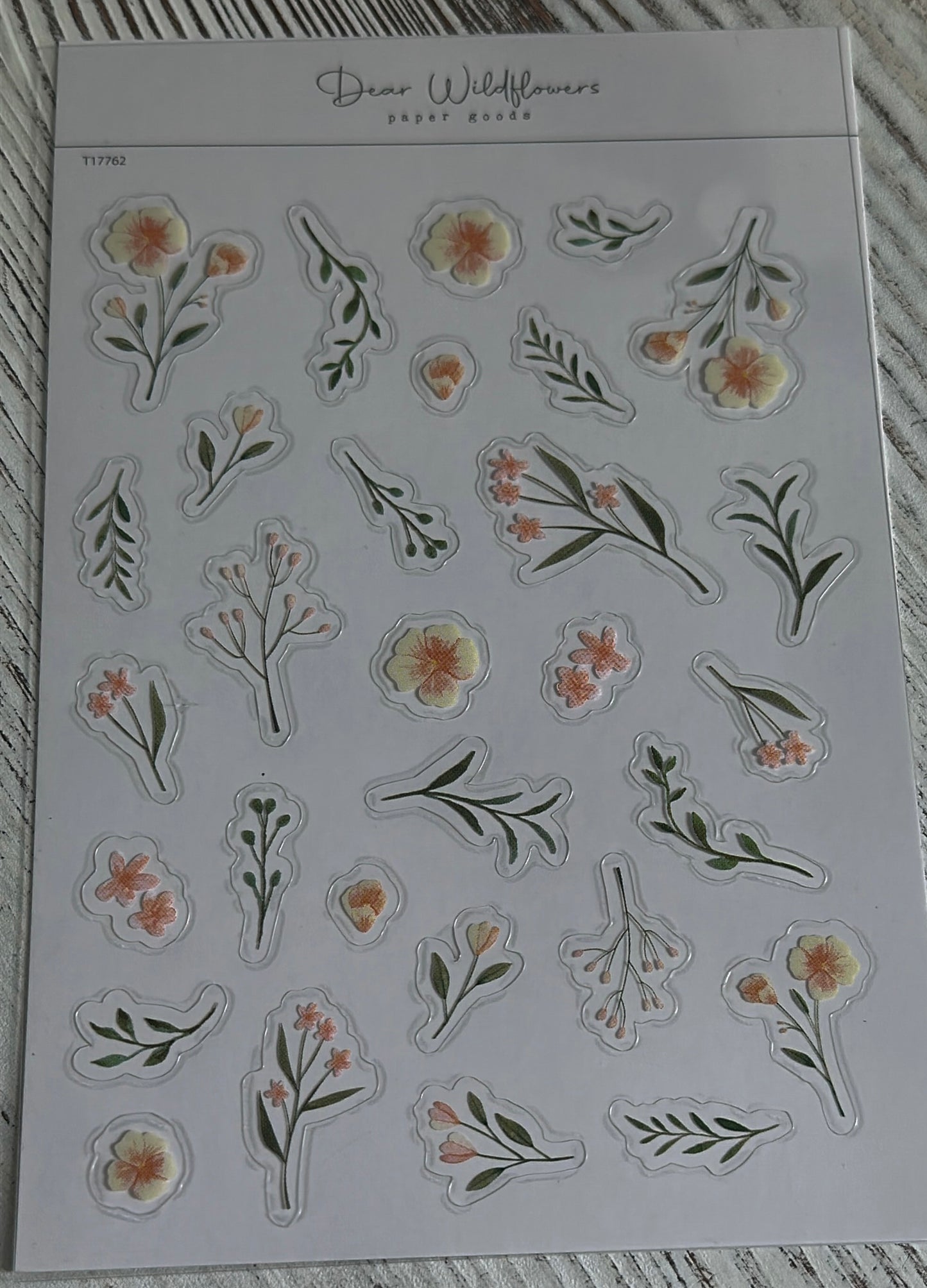 Little wildflower clear sticker sheet