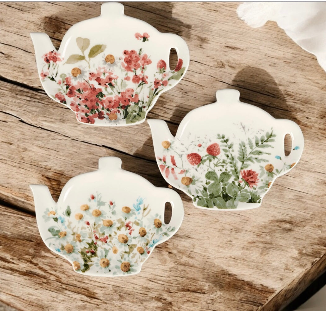 Florals Tea Bag Holder Set