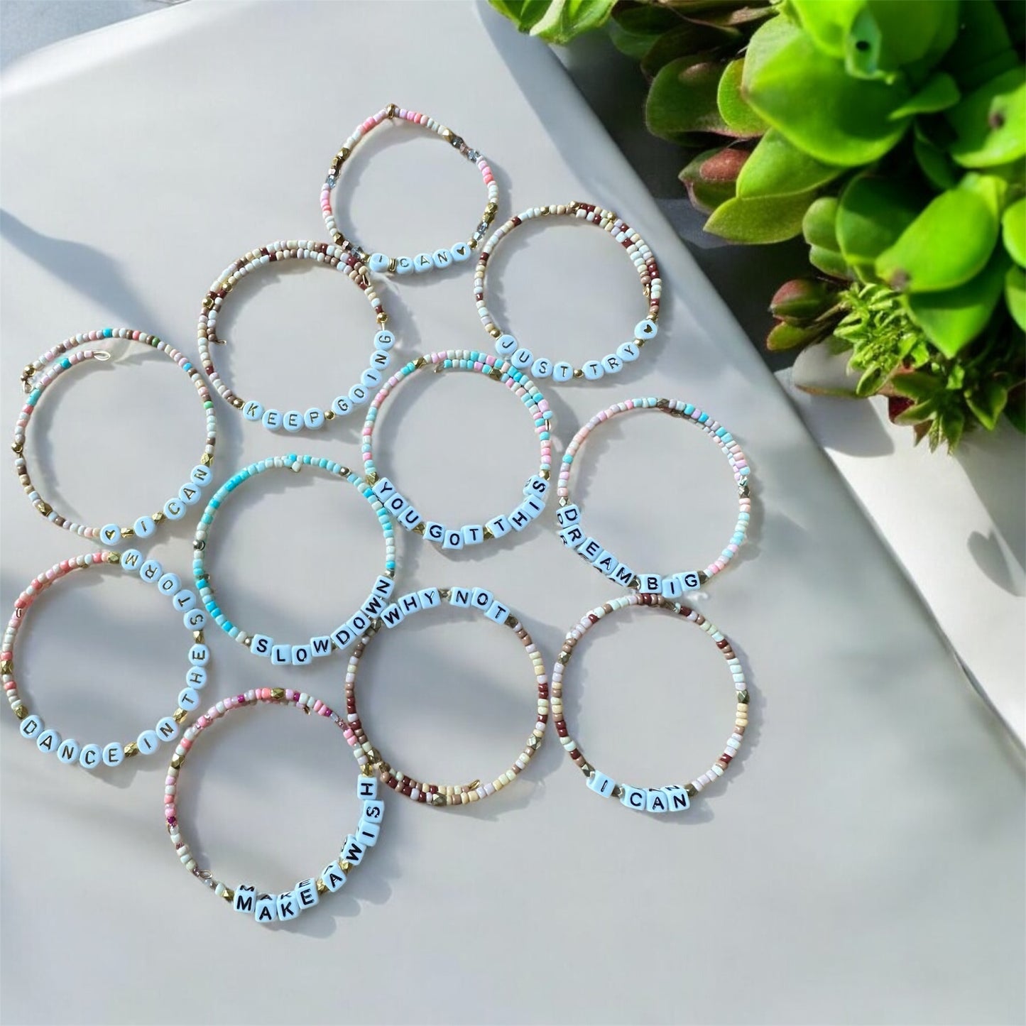 Motivational bracelet bundle- set of 4