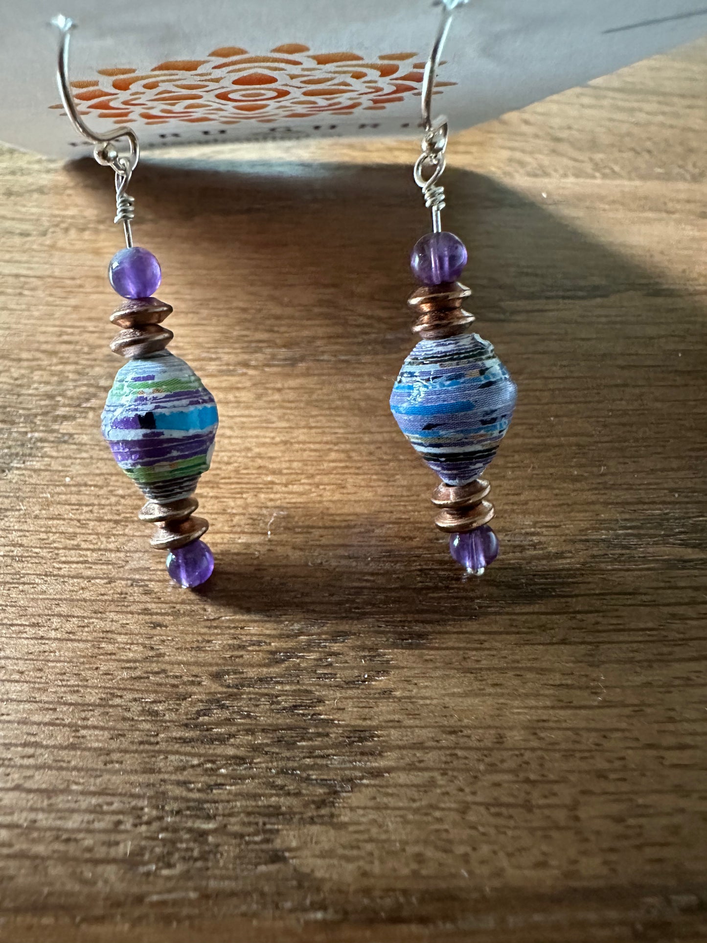 Paper bead earrings