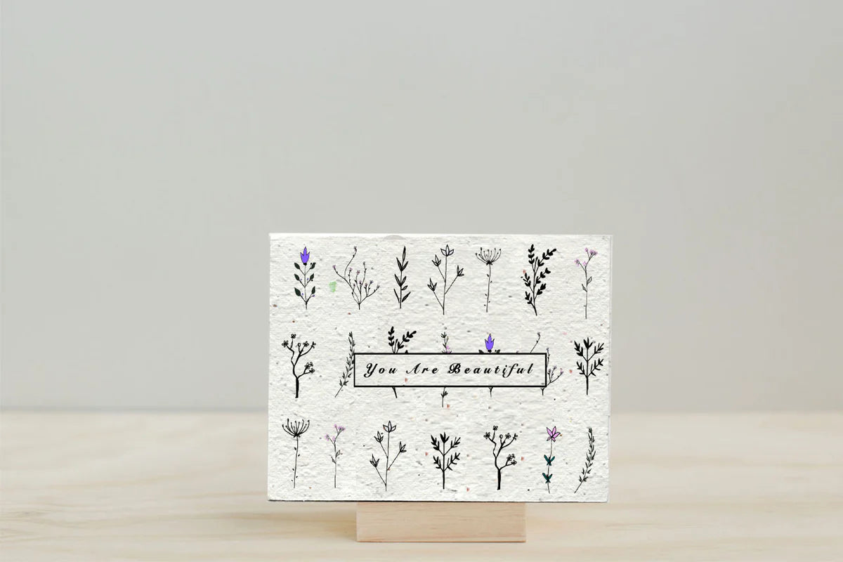 You Are Beautiful wildflower seed paper card