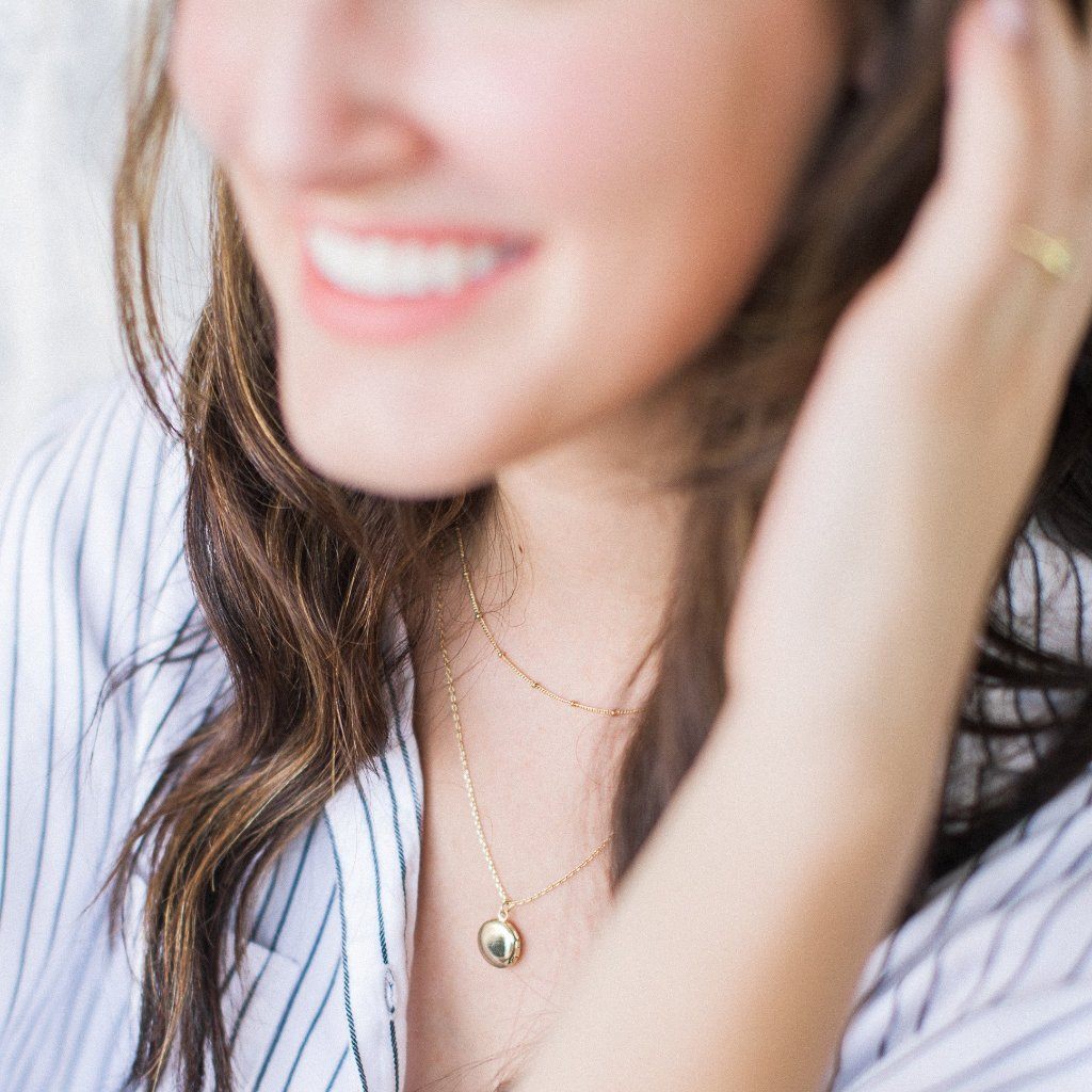 Keepsake Mini Locket Necklace, Gold