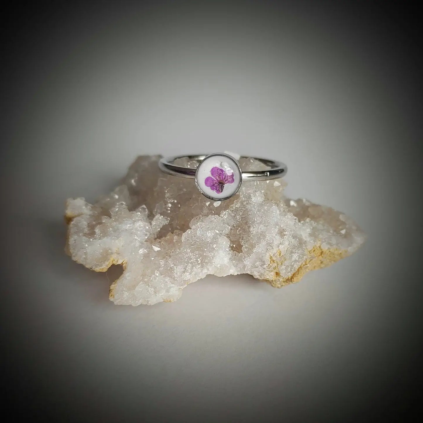 Size 8- Purple Flower Ring