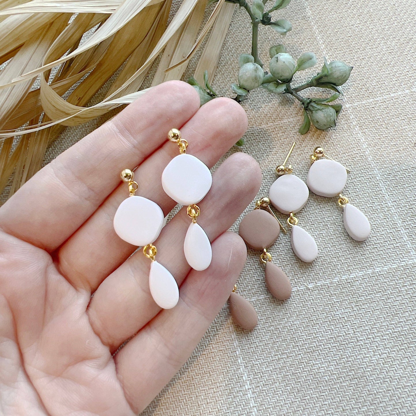 Petite Fall Dangles, white