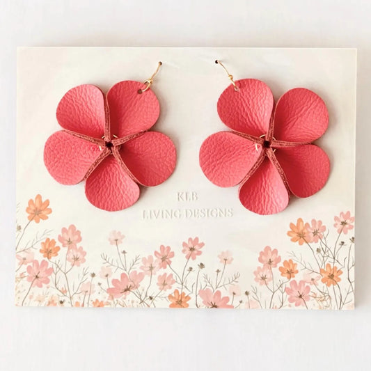 Leather Floral Earrings
