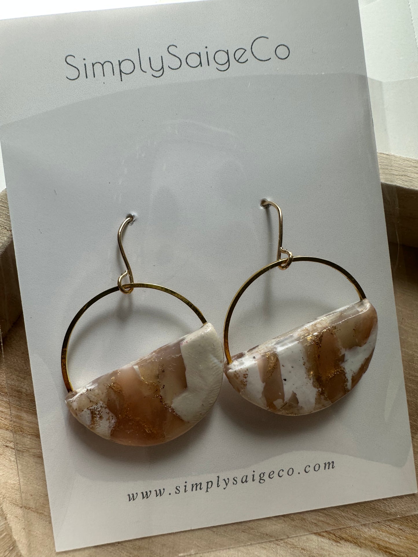 Marbled Half Circle Fish Hook Dangles