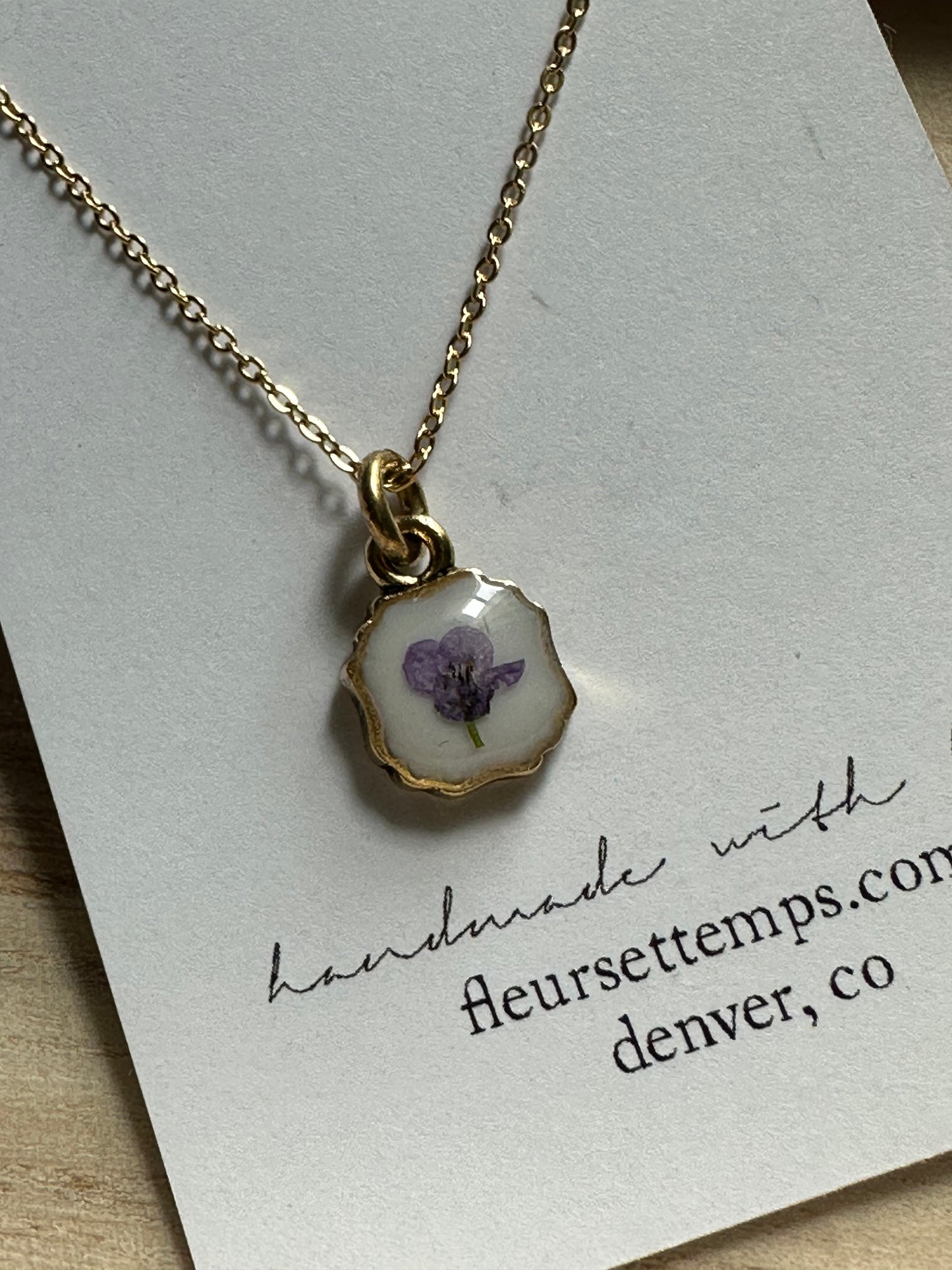 Diana Square Necklace Purple alyssum