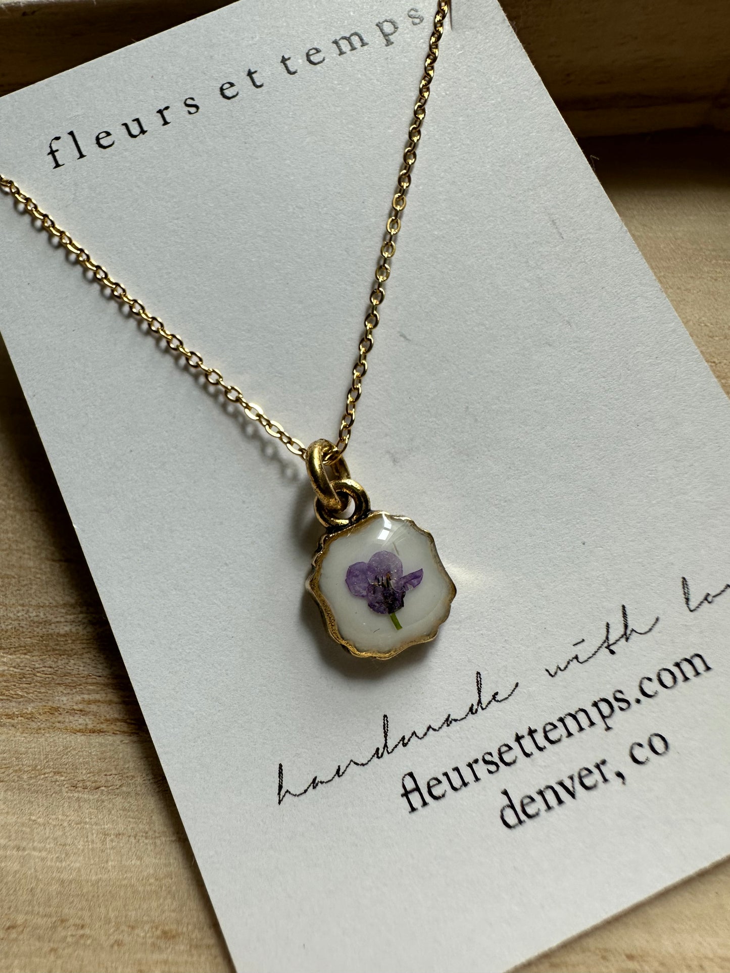Diana Square Necklace Purple alyssum