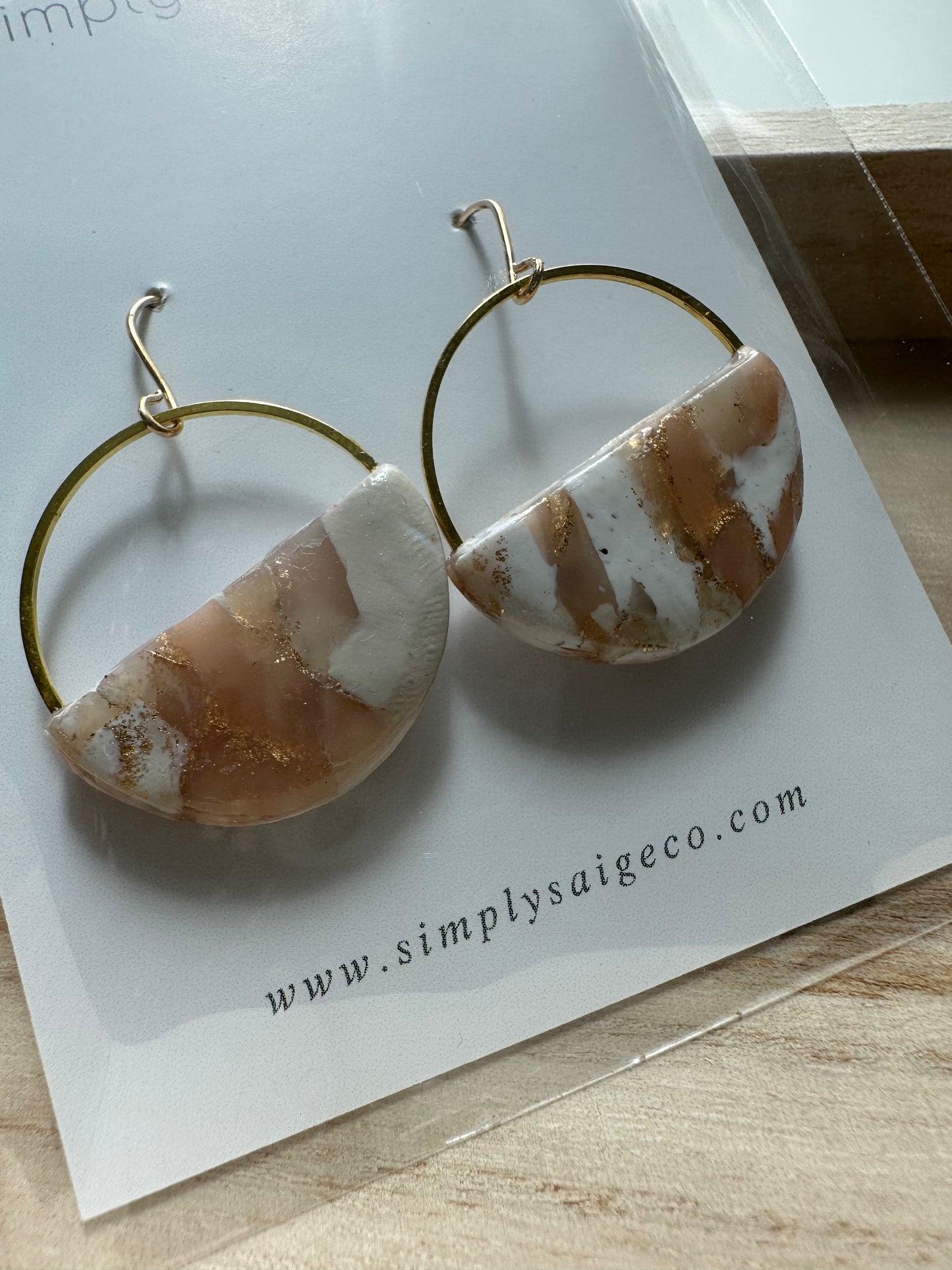 Marbled Half Circle Fish Hook Dangles