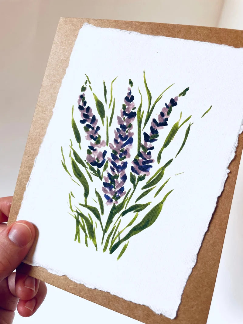 Lavender Card Printed on Cotton Paper