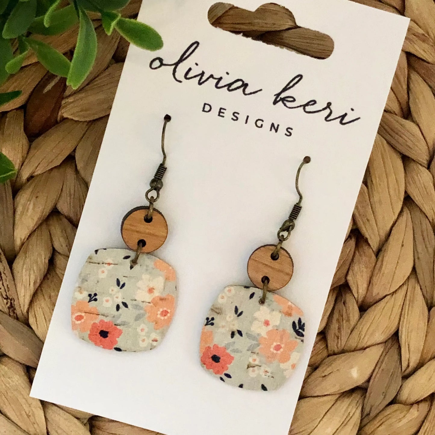Nora Earrings - Grey Fall Floral