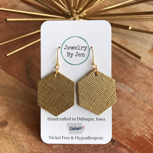 Hexagon: Gold Saffiano