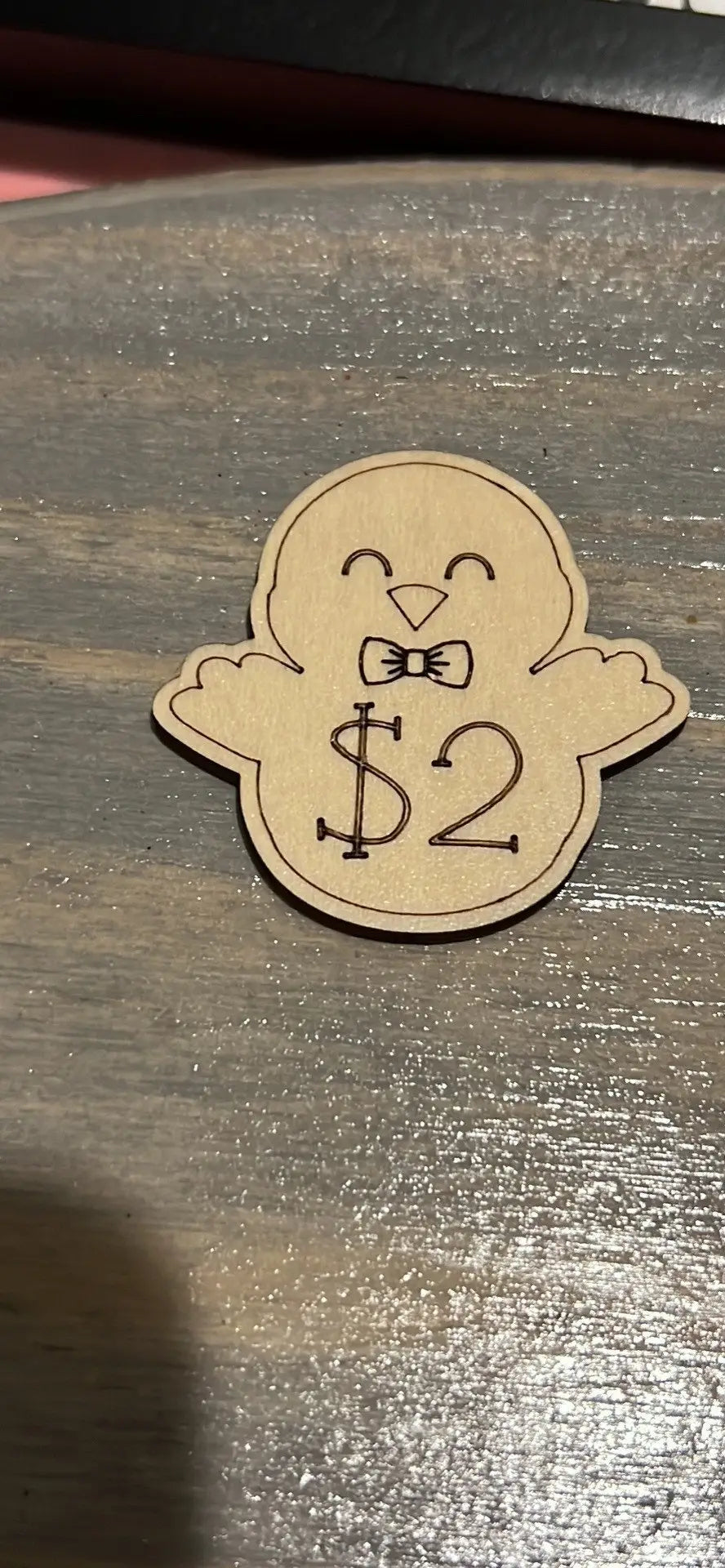 Easter Tokens-25 In A Pack, Chicks Wood Tokens
