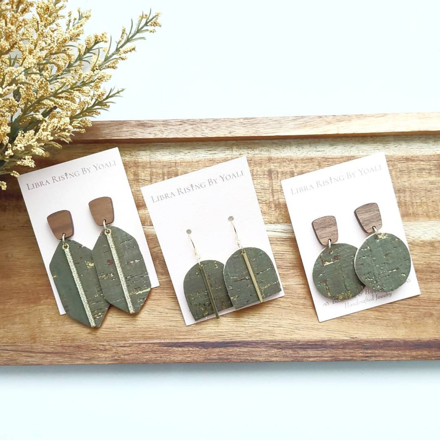 Morgan in Olive Green Leather-Backed Cork