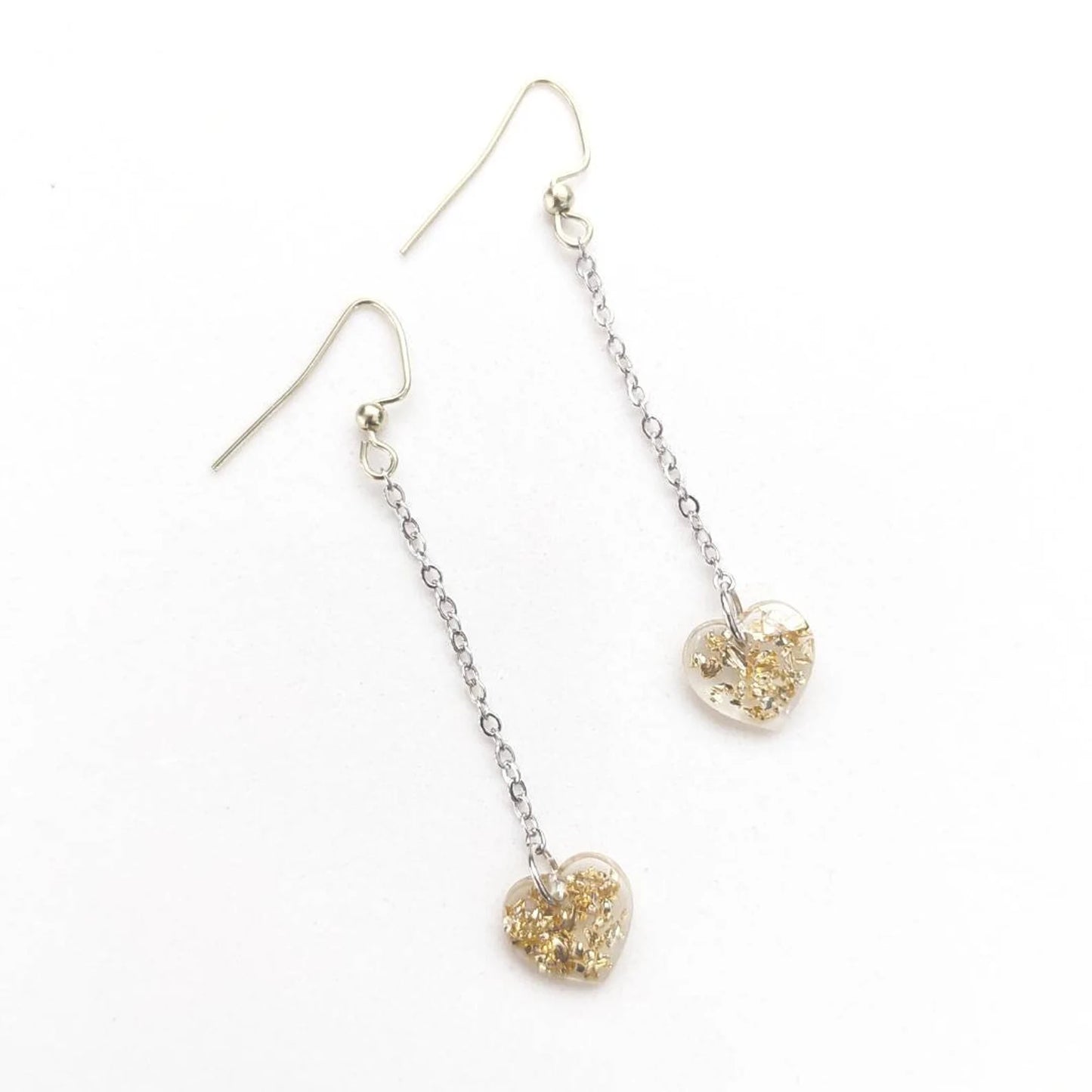 Eternal Love in Gold Speckled Resin Earrings