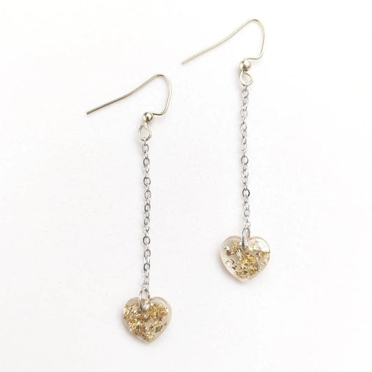 Eternal Love in Gold Speckled Resin Earrings