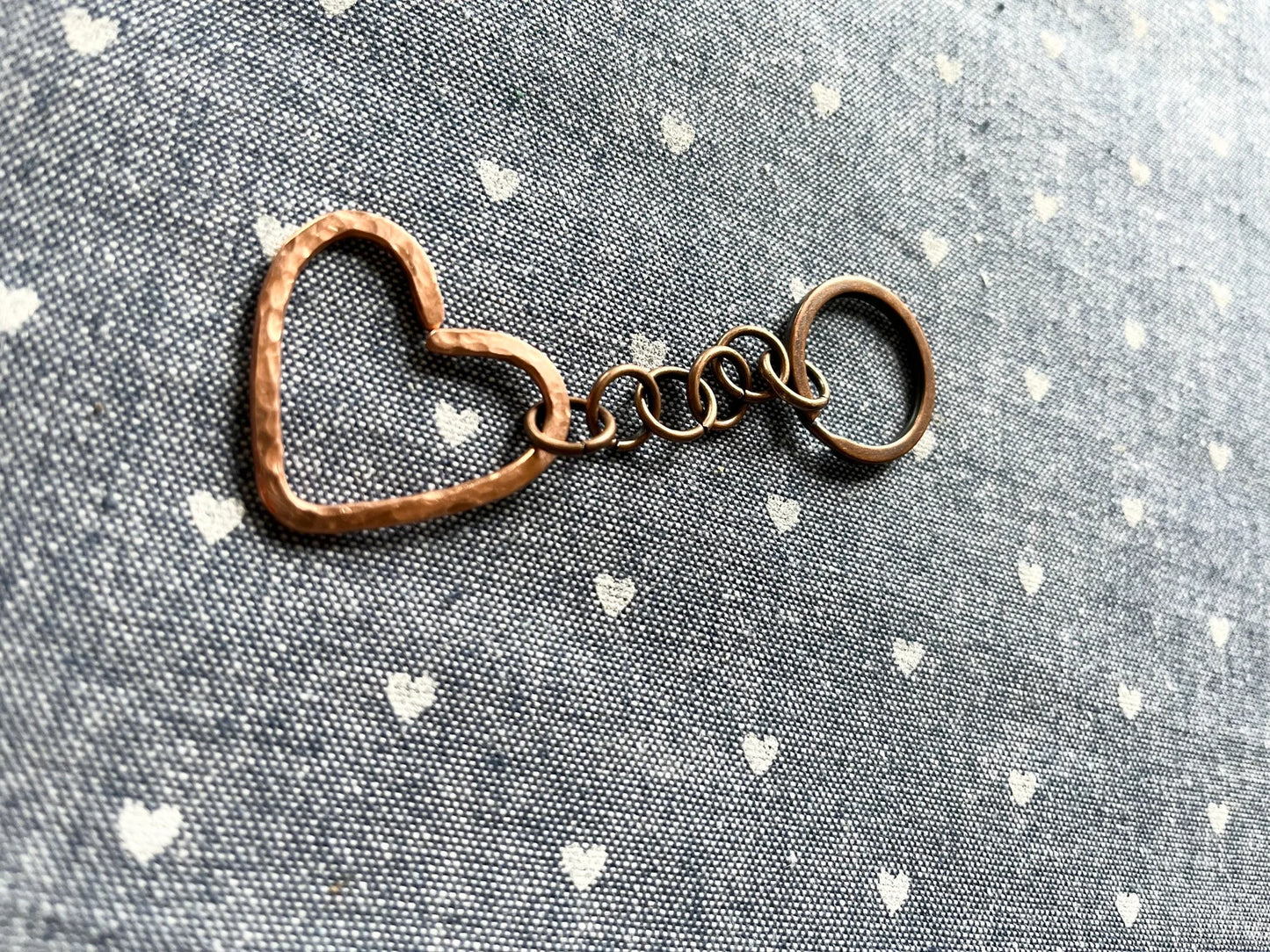 Heart Keychain | Handmade Salvaged Copper Wire Art