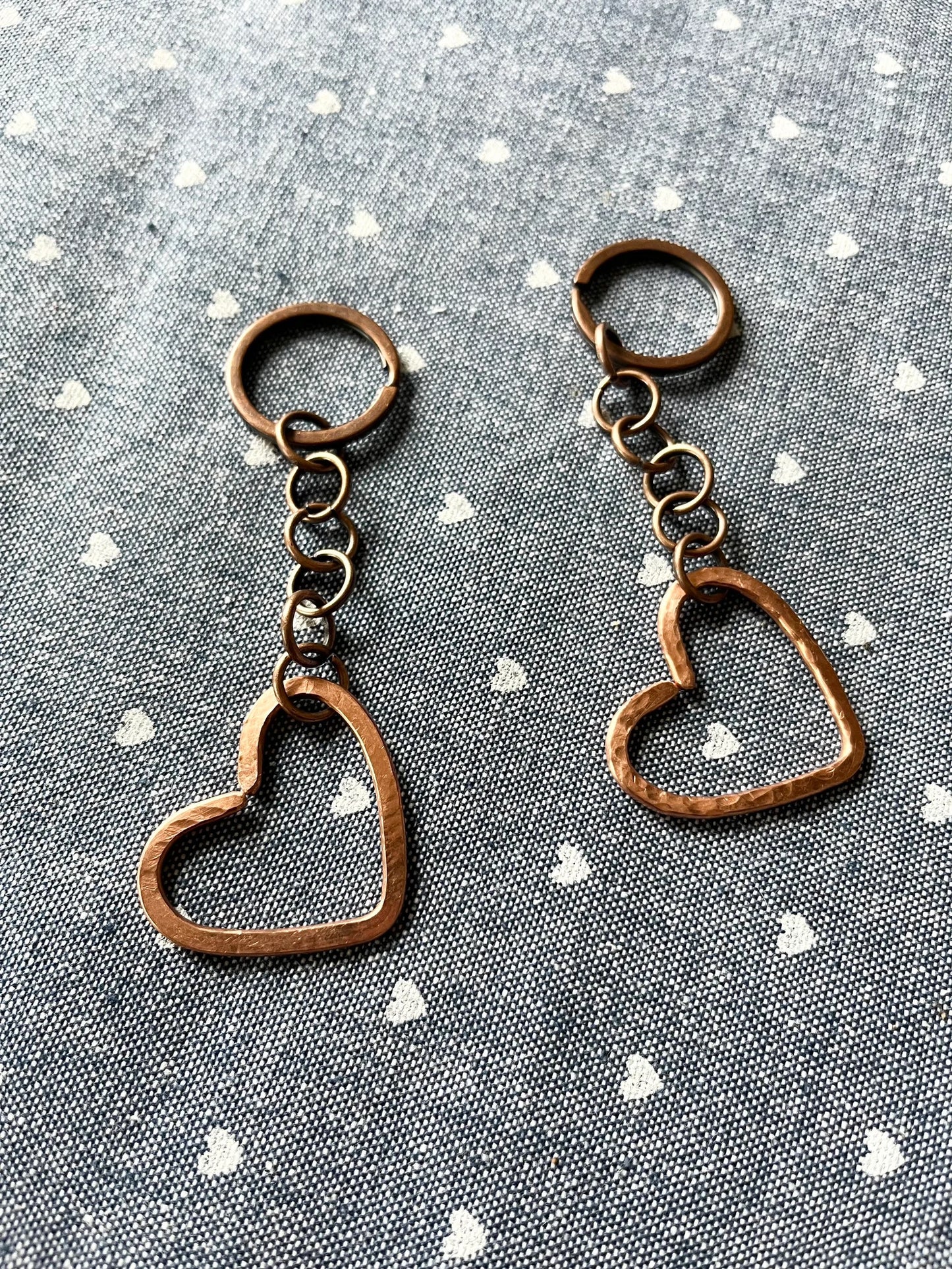 Heart Keychain | Handmade Salvaged Copper Wire Art