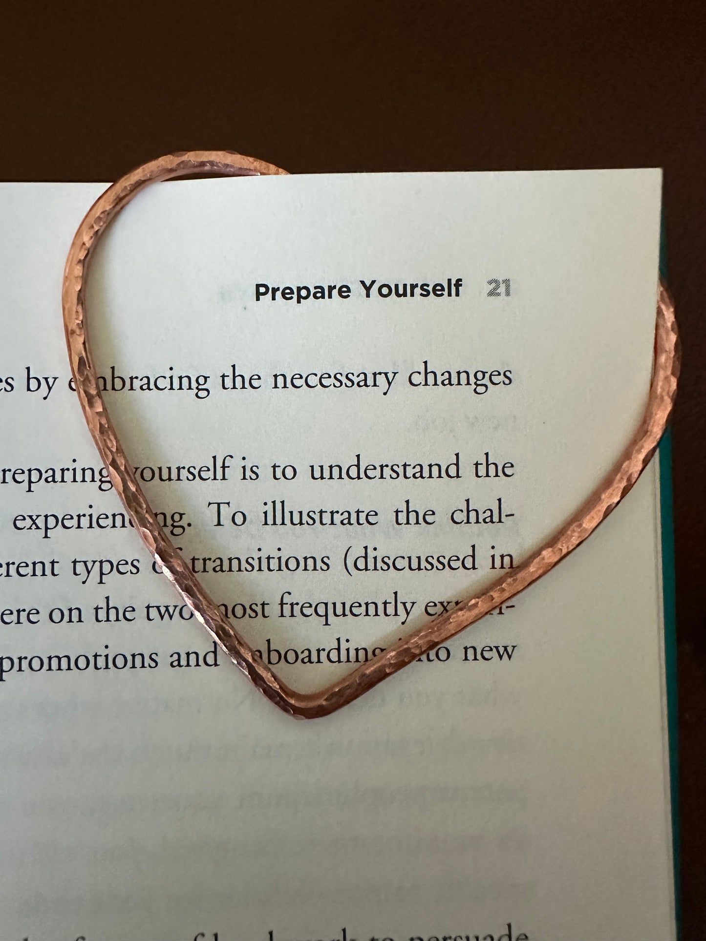 Heart Bookmark | Handmade Copper Bookmark- Hammered Texture