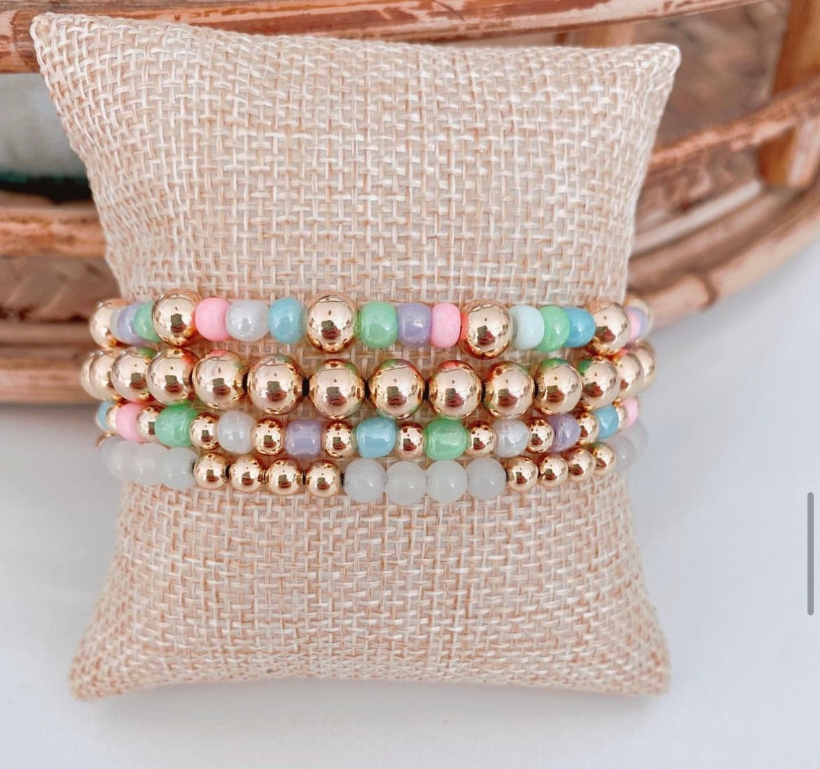 UNICORN GOLD SET of 2 BEADED BRACELET