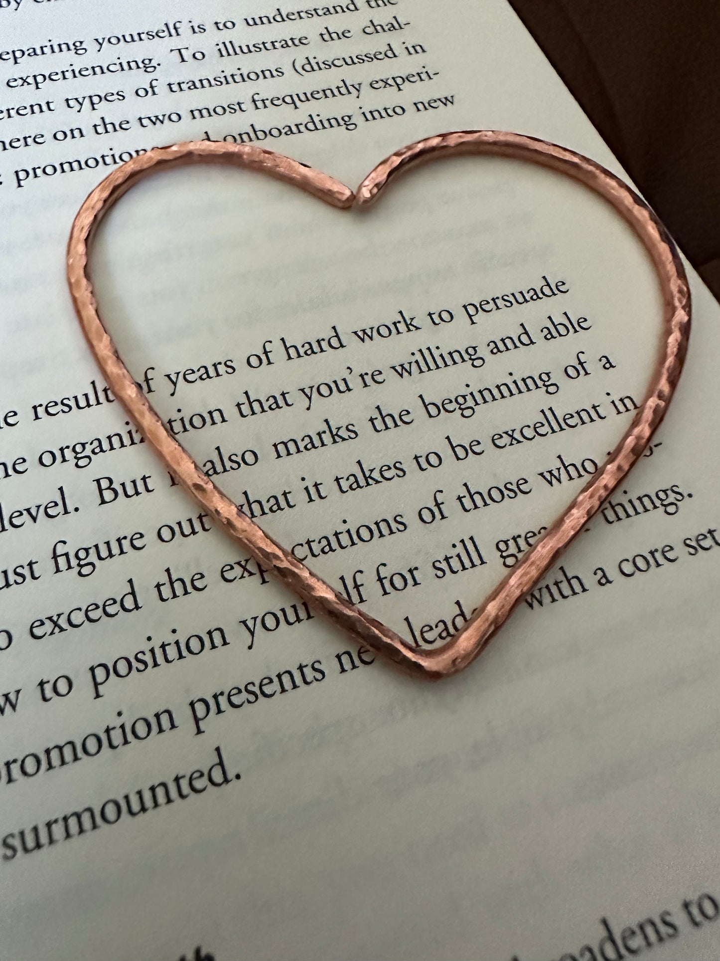 Heart Bookmark | Handmade Copper Bookmark- Hammered Texture