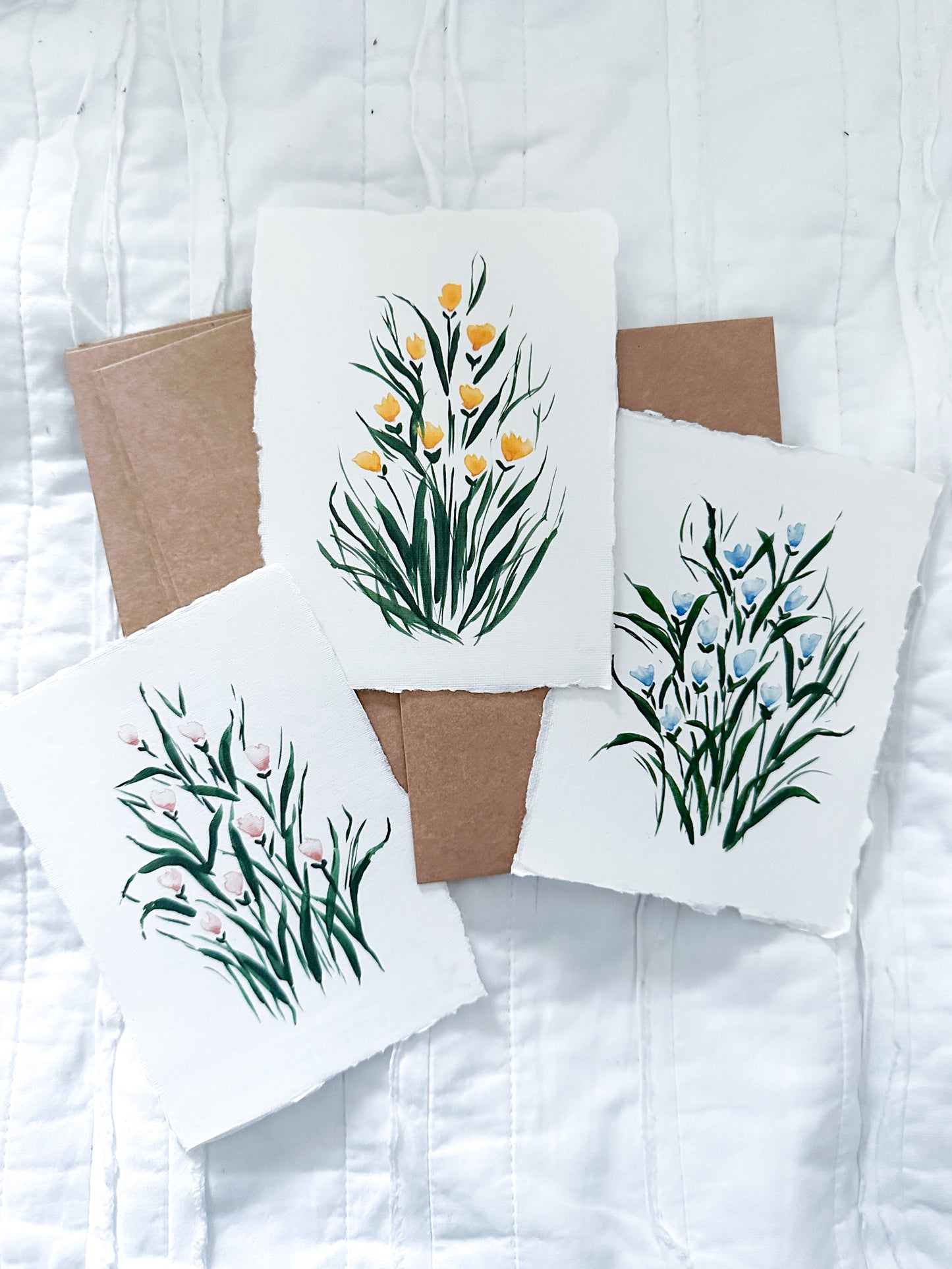 Simple Tulip Notecards on 100% Recycled Paper