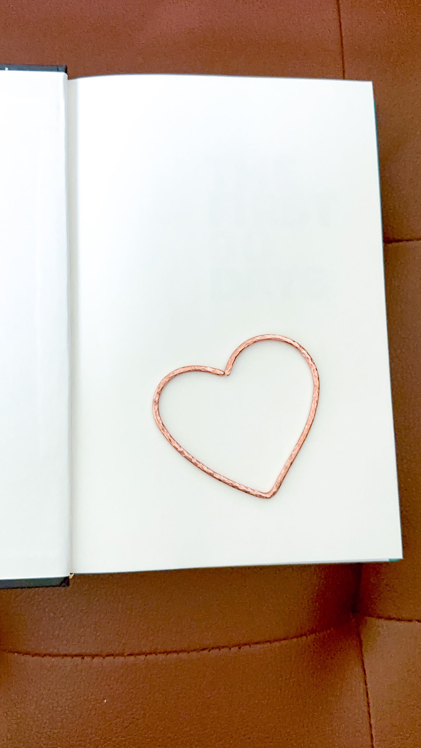 Heart Bookmark | Handmade Copper Bookmark- Hammered Texture