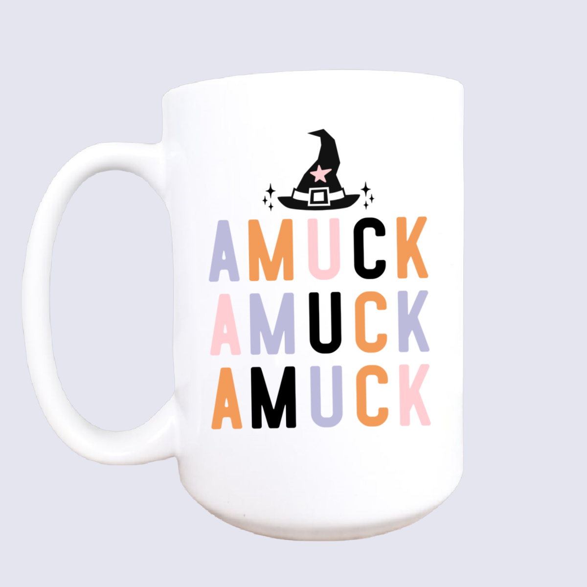 15oz Amuck ceramic coffee mug, Halloween mug, Halloween