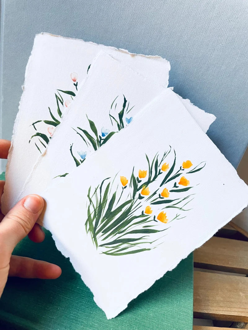 Simple Tulip Notecards on 100% Recycled Paper