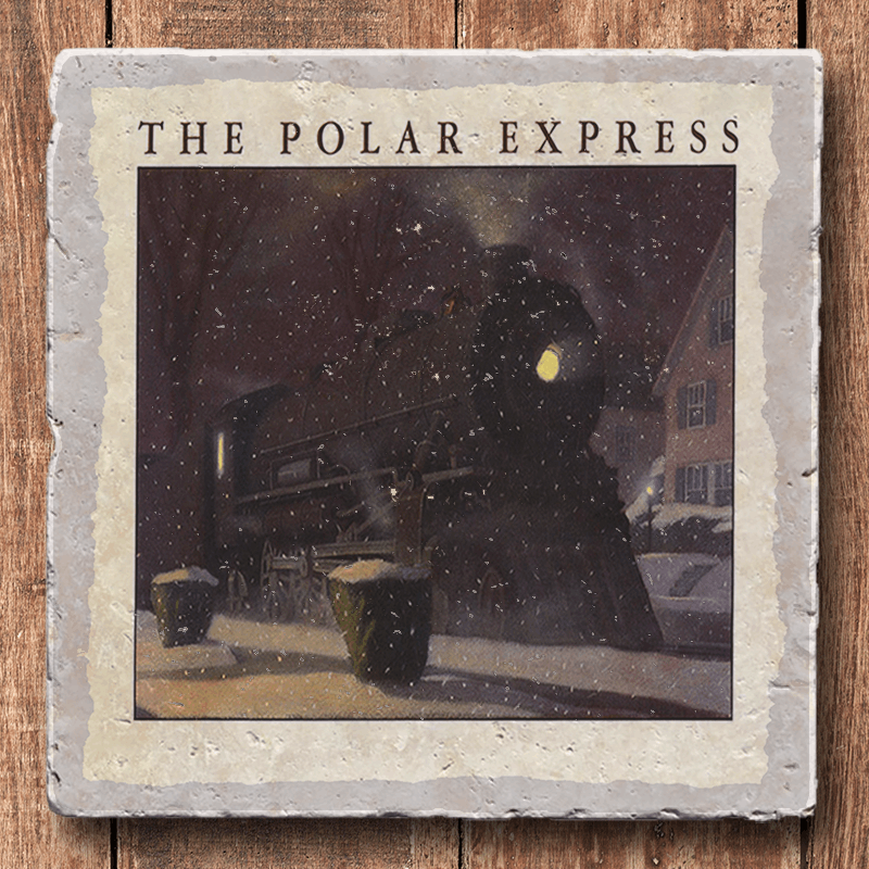 Classic Christmas Book Cover Coasters- The Polar Express